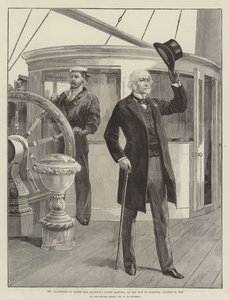 Sr. Gladstone a bordo do Iate Alberta de Sua Majestade, a caminho de Osborne, 15 de agosto de 1892