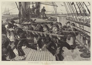 Nosso Futuro Bluejackets, uma cena a bordo do navio de treinamento Mercury, na Ryde