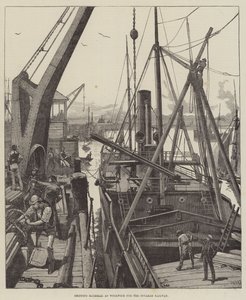 Material de envio em Woolwich para a estrada de ferro de Souakim de William Heysham Overend