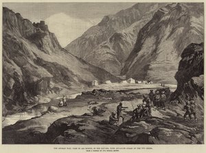 A Guerra do Afeganistão, passagem de Ali Musjid, no Khyber, com o Advanced Guard of the 14th Sikhs