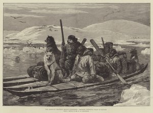 A American Franklin Search Expedition, cruzando o estreito de Simpson em caiaques