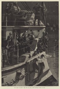 A crise no Egito, os arcos de um dos navios de guerra de Sua Majestade