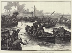 O Grande Desastre no Tamisa, recuperando Corpos do Naufrágio da Princesa Alice de William Heysham Overend