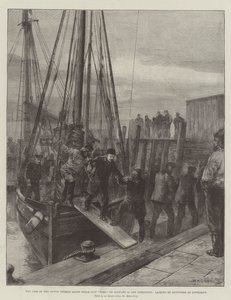 A perda do alemão Lloyd Steam-Ship Elbe do norte, em 30 de janeiro, fora de Lowestoft, Landing of Survivors em Lowestoft