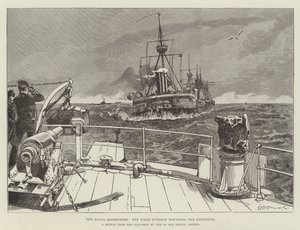 As manobras navais, a primeira divisão que arredonda os Longships