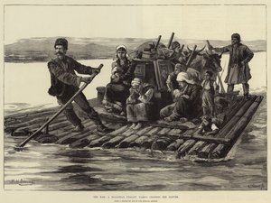 A guerra, uma família camponesa búlgara atravessando o Danúbio