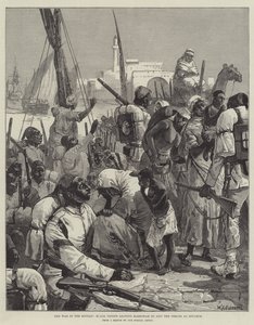 A Guerra no Sudão, Tropas Negras deixando Massowah para se juntar às Forças em Souakim