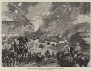 A Guerra no Sudão, Cavalaria queimando Vila e Acampamento de Osman Digna