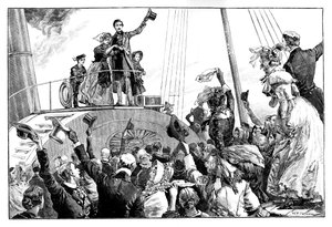 A rainha que sai de Kingstown, visita real à Irlanda, c1849, 1888. de William Heysham Overend