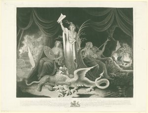 Alegoria do poder da Grã-Bretanha, 1787
A Grandeza crescente da Nação Britânica (título sobre o objecto)