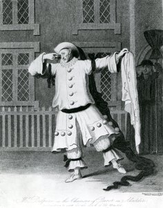 Sr. Delphini no personagem de Pierot em Aladdin, 1780-1790