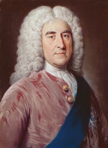 Retrato de Thomas Pelham Holles (1693-1768) Duque de Newcastle sob Lyme (pastel sobre papel)