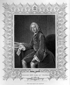 Retrato de William Pitt, 1º Conde de Chatham, gravado por William Holl the Younger (1807-71)