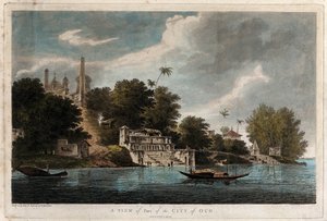 Vista de uma parte da cidade de Oud de William Hodges