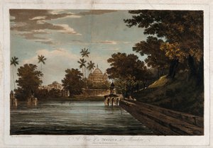Vista de uma mesquita, em Mounheer de William Hodges
