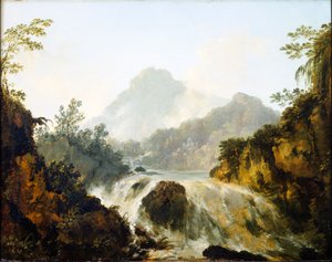 Uma cascata no vale de Tuaruru, Taiti de William Hodges