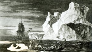 As Ice Islands no dia 9 de janeiro de 1773, gravado por BT Pouney, 31 de fevereiro de 1777