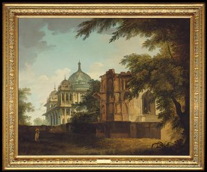 Vista de uma mesquita em Mounheer de William Hodges