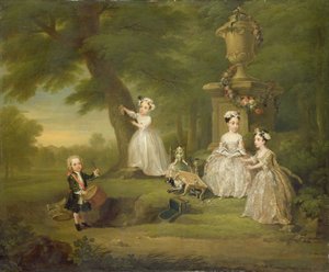 Uma festa de chá para crianças de William Hogarth