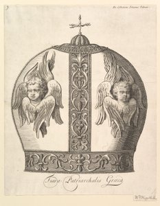 Uma coroa patriarcada grega - Tiara Patriarca grego Aubry de la Mottraye Travels ..., 1723-24. de William Hogarth