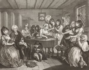 Progresso de uma prostituta. Folha 6: O funeral. 1732 de William Hogarth