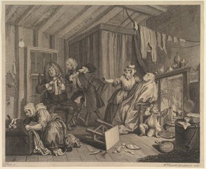 Um progresso das prostitutas, placa 5, antes de abril de 1732. de William Hogarth