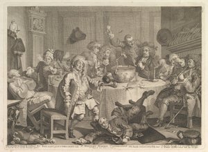 Uma conversa moderna à meia-noite, março de 1732. de William Hogarth