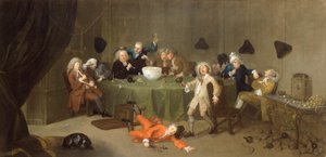 Uma conversa moderna da meia-noite, c.1732 de William Hogarth