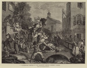 Eleição Parlamentar no século XVIII, presidindo um Membro de William Hogarth