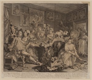 Progresso de um ancinho, Placa 3, 2º estado de William Hogarth