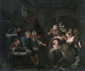 Progresso do Ancinho VII: O Ancinho na Prisão, 1733 de William Hogarth