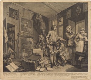 O Progresso de um Rake: pl.1 de William Hogarth