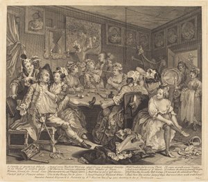 O Progresso de um Rake: pl.3 de William Hogarth