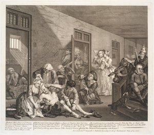 O progresso de um ancinho, placa 8 de William Hogarth