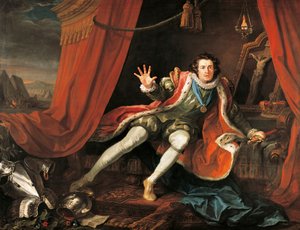 Ator David Garrick (1717-1779) no papel de Richard III, de William Shakespeare (1564-1616), de William Hogarth (1697-1764), óleo sobre tela de William Hogarth