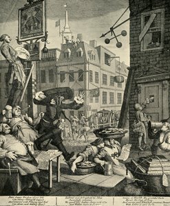 Rua da cerveja, 1751, 1925. de William Hogarth