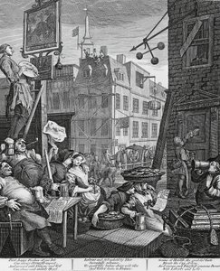 Beer Street, Londres, gravura de William Hogarth (1697-1764), Reino Unido de William Hogarth
