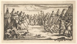 Quebrando as Pernas John Beaver, Castigos Militares Romanos, 1725, após 1725. de William Hogarth