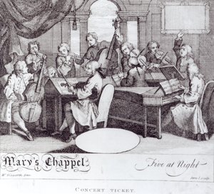 Bilhete de Concertos para a Capela de Maria de William Hogarth