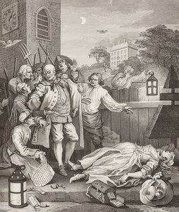 Crueldade na perfeição. De: Os quatro estágios da crueldade - Os quatro estágios da crueldade. 1751 de William Hogarth