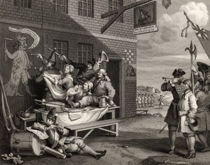 Inglaterra, gravada por Thomas Phillibrown, de "The Works of William Hogarth", publicada em 1833 de William Hogarth
