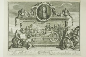 Frontispício, placa um de Hudibras de William Hogarth