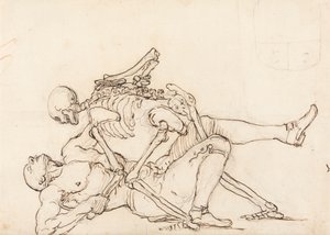 O Epitáfio de George Taylor: A Morte a dar a George Taylor uma nádega cruzada de William Hogarth