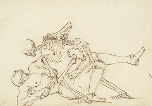 Epitáfio de George Taylor, c.1750 (caneta e tinta sobre grafite sobre papel) de William Hogarth