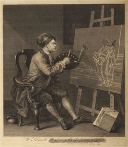 Hogarth a pintar a Musa Cómica de William Hogarth