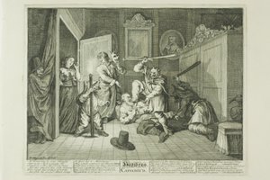 Hudibras Catequizado, prato nove de Hudibras de William Hogarth