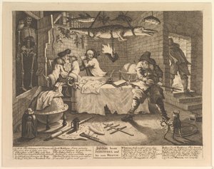 Hudibras vence Sidrophel e seu homem Whacum de William Hogarth