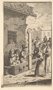 Hudibras na tribulação Dezessete pequenas ilustrações para Samuel Butlers Hudibras, no ..., 1721-26. de William Hogarth