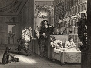 Hudibras com o advogado, de &39;Hudibras&39; por Samuel Butler (1612-1680) gravado por George Presbury, de &39;The Works of William Hogarth&39;, publicado em 1833 de William Hogarth
