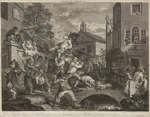 Humores de uma eleição (conjunto de quatro) (gravura) de William Hogarth
